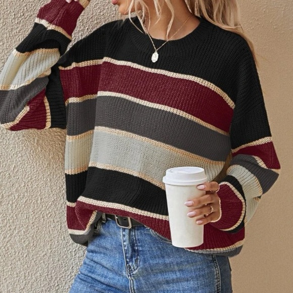 Sweaters - Boho striped sweater